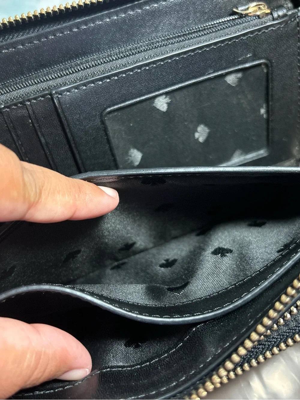 kate spade Black Zip-Around Saffiano Wristlet